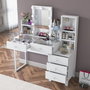 Hanah Home Mesa de Maquillaje Blanca con 9 Focos